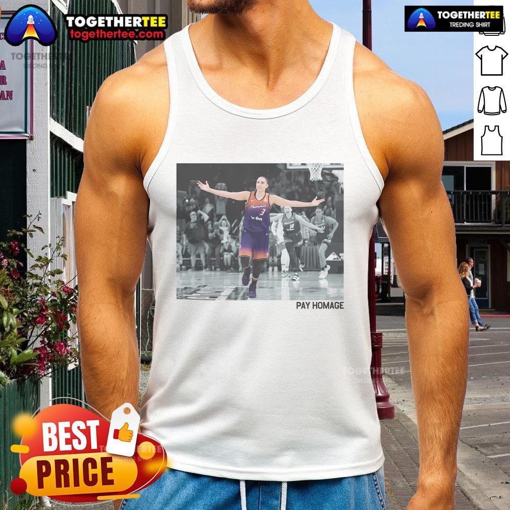 Official Diana Taurasi Pay Homage Tank Top featuring bold graphics and a stylish design for basketball fans.