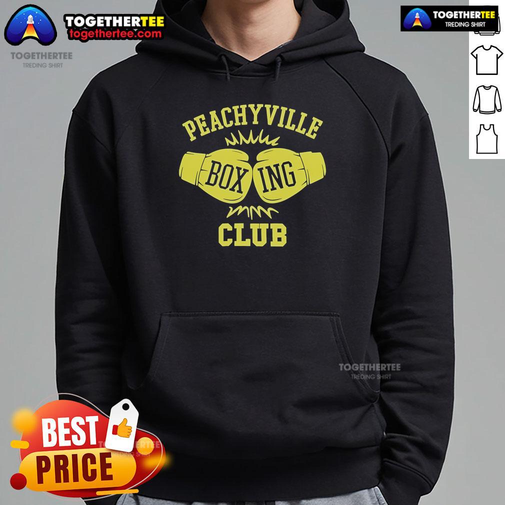 Alt Text: Official Dungeons And Daddies Peachyville Boxing Club hoodie featuring vibrant graphics and a comfortable fit.