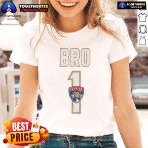 Official Florida Panthers Number 1 Bro Ladies Tee featuring team colors and logo, perfect for fans and game day.