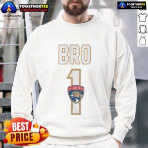 Alt Text: Official Florida Panthers Number 1 Bro Sweatshirt featuring team colors and logo, perfect for fans and game day.