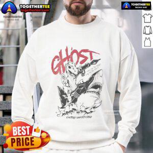 Alt Text: Official Ghost Icon Energy Unmatched sweatshirt with 'Come for the Supps, Slay for the Vibes' slogan in bold design.
