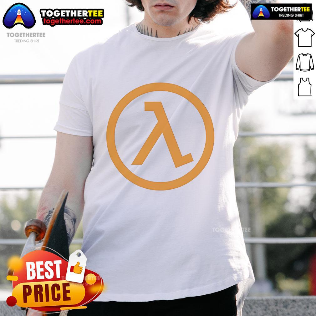 Official Half-Life Lambda Logo T-Shirt featuring the iconic Lambda symbol on a stylish black background.