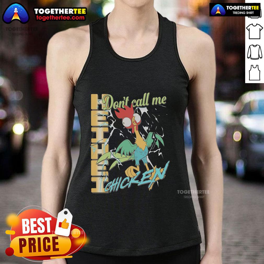 Official Heihei Don't Call Me Chicken Tank Top showcasing a fun, vibrant design perfect for casual summer wear.