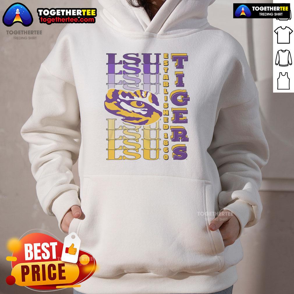 Official LSU Tigers Gradient Wordmark Hoodie featuring vibrant colors and team logo, perfect for fans and casual wear.
