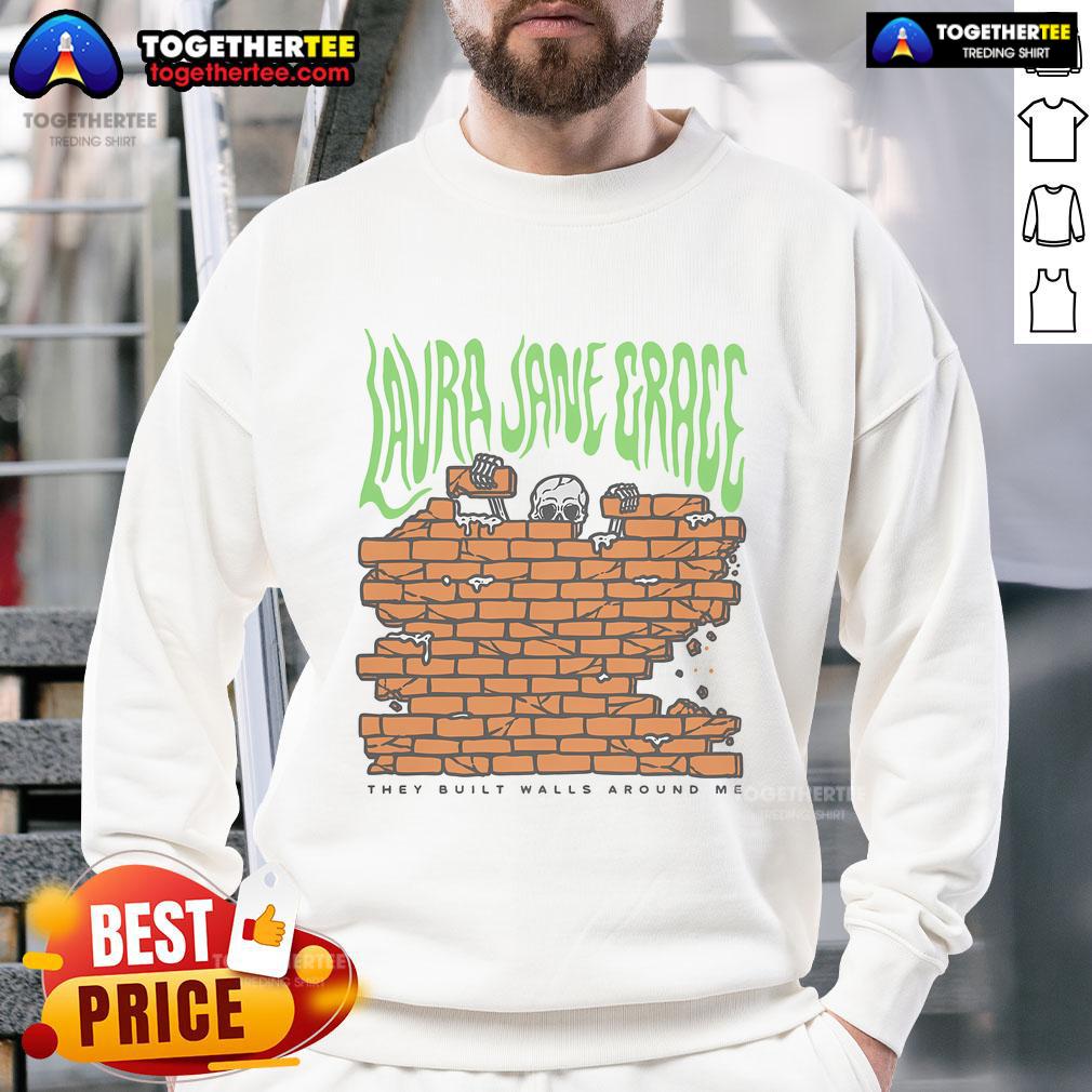 Laura Jane Grace 'Walls They Built Around Me' skeleton sweatshirt featuring unique graphic design and bold colors.