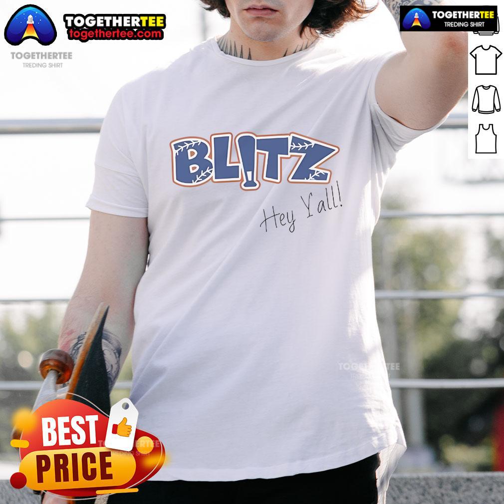 Official Logan Durrance Hey Y'All Blitz T-Shirt featuring vibrant design and comfortable fit for fans and casual wear.