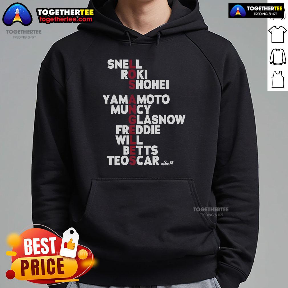 Official Los Angeles Baseball MLB Names 2025 Hoodie featuring team colors and logo, perfect for fans and collectors.