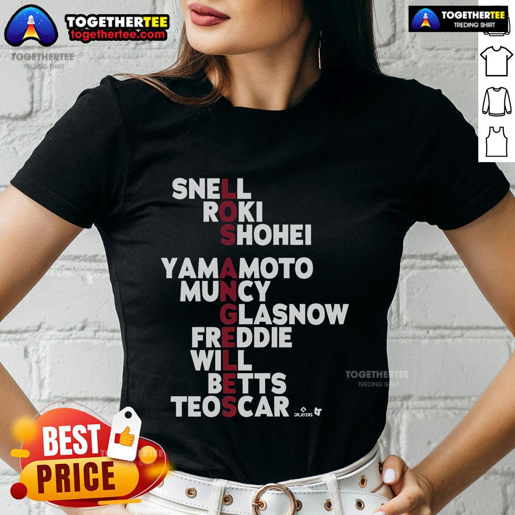 Official Los Angeles Baseball MLB Names 2025 Ladies Tee featuring vibrant design and comfortable fit for fans.