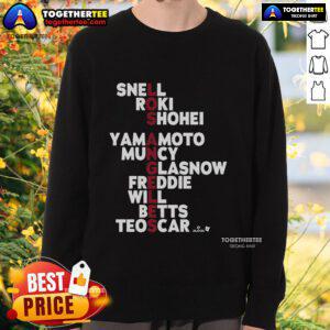 Official Los Angeles Baseball MLB Names 2025 Sweatshirt showcasing team logo and stylish design for fans.
