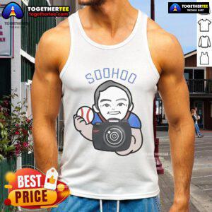 Official Los Angeles team photographer Jon Soohoo wearing a tank top, capturing vibrant sports moments.