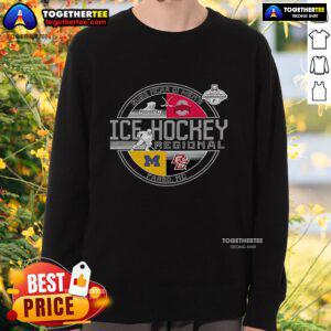 Alt Text: Official NCAA DI Men's Ice Hockey Regional 2025 Fargo ND sweatshirt featuring team colors and logo design.