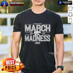Alt Text: Official NCAA Mens Basketball 2025 K-State Wildcats March Madness T-Shirt featuring team colors and logo.