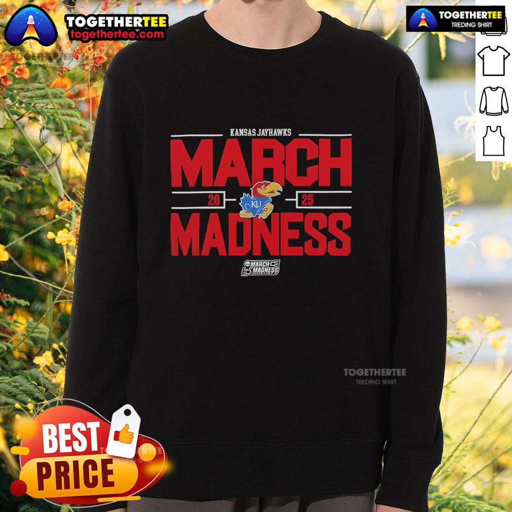 2025 NCAA Men's Basketball Kansas Jayhawks March Madness Sweatshirt, featuring team colors and logo for fans.