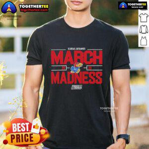 Official NCAA Men's Basketball 2025 Kansas Jayhawks March Madness T-Shirt featuring team logo and vibrant colors.