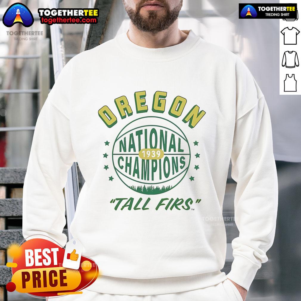 Official Oregon Ducks National Champions 1939 Tall Firs Sweatshirt featuring team logo and vintage design for fans.