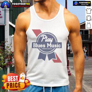 Official Play Blues Music Chicago tank top featuring a stylish design perfect for music lovers and fans of Chicago blues.