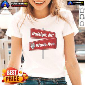 Official Raleigh NC Wade Ave Ladies Tee featuring a stylish design perfect for casual wear in North Carolina.