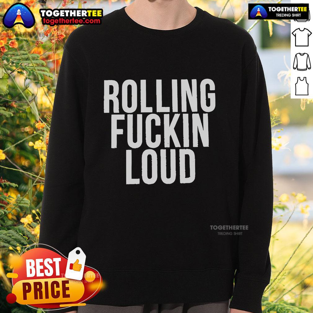 Alt Text: Official Rolling Fuckin Loud 2025 sweatshirt featuring vibrant graphics and a stylish design, perfect for concert fans.