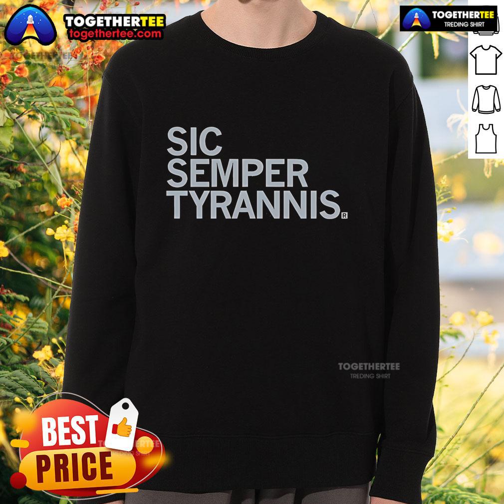 Official Sic Semper Tyrannis Heavyweight Sweatshirt in black, showcasing bold graphic design and comfortable fit.