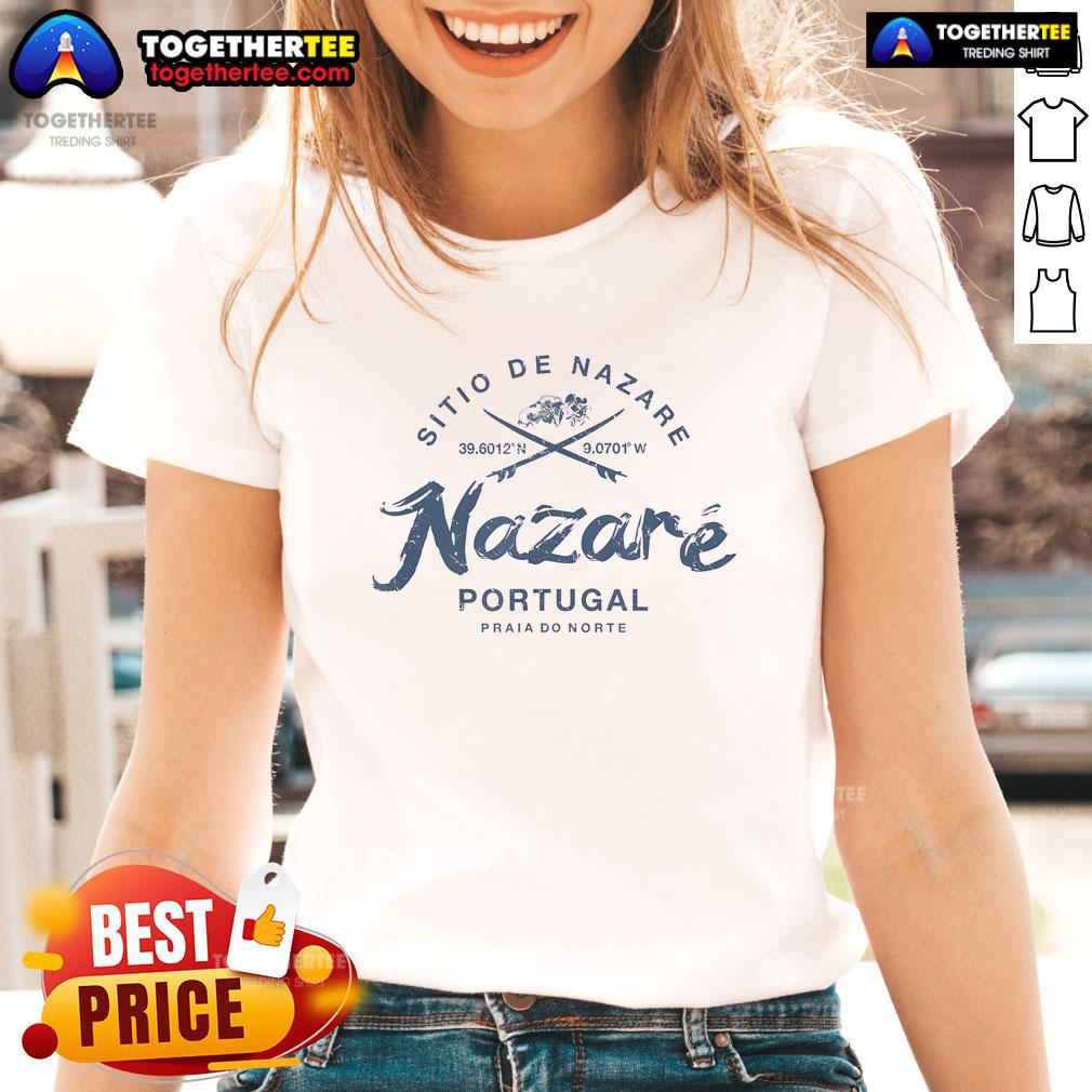 Official Sitio De Nazare Vintage Ladies Tee featuring a stylish design perfect for casual wear.