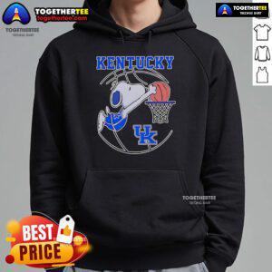 Official Snoopy Kentucky Wildcats basketball player hoodie featuring vibrant team colors and logo for fans.