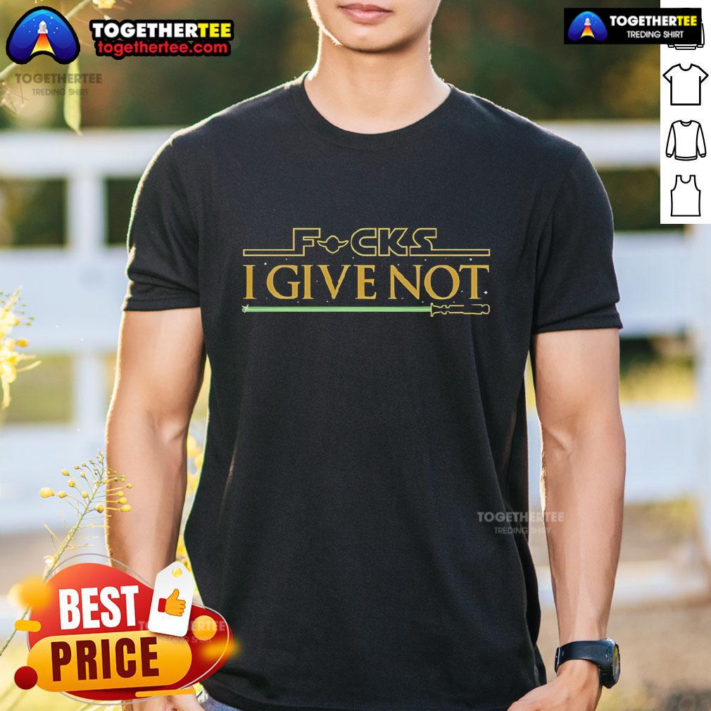 Official Star Wars Fucks I Give Not Lightsaber T-Shirt featuring a humorous design for fans of the franchise.