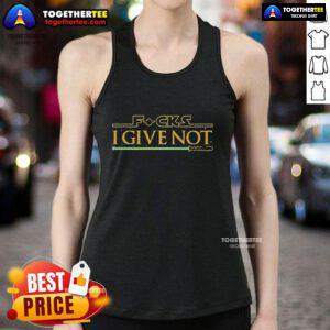 Official Star Wars F*s I Give Not Lightsaber Tank Top featuring bold graphics and a stylish design for fans.