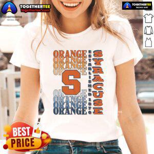 Official Syracuse Orange Gradient Wordmark Ladies Tee showcasing vibrant colors and stylish design for fans.