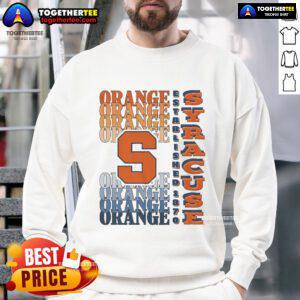 Syracuse Orange Gradient Wordmark Sweatshirt featuring vibrant colors and official logo for stylish fan apparel.