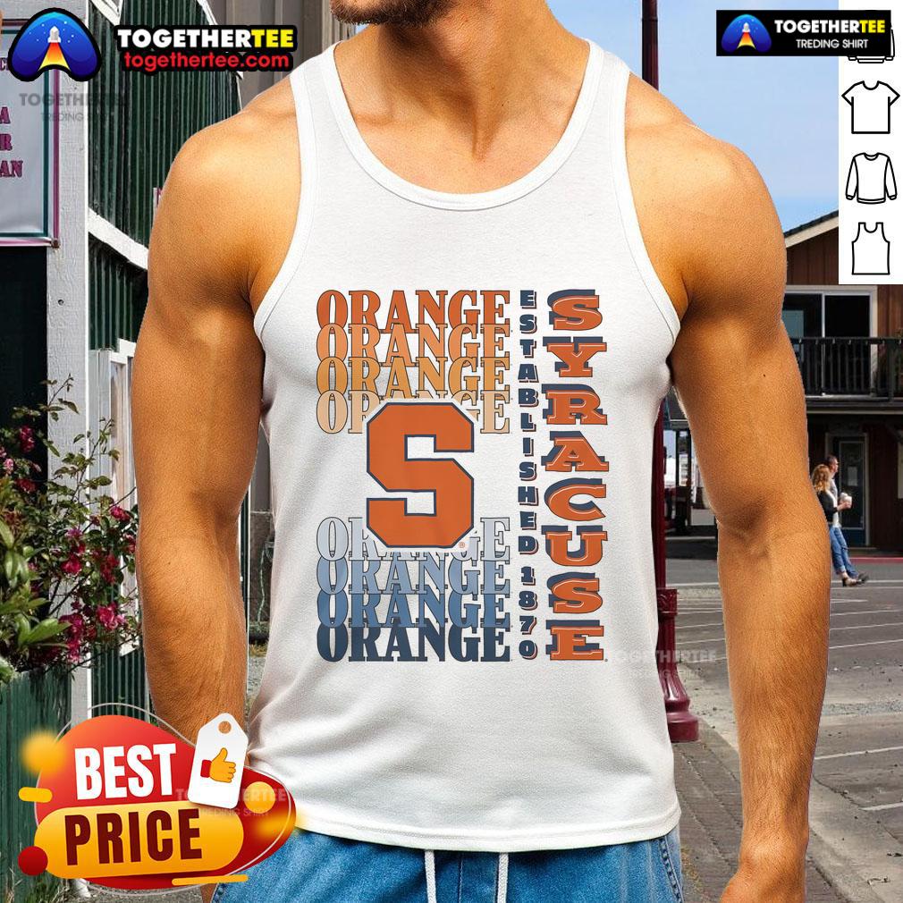 Official Syracuse Orange Gradient Wordmark Tank Top featuring vibrant colors and stylish design for fans.