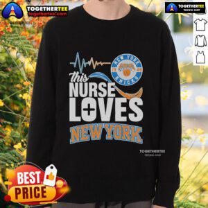 Alt Text: Official This Nurse Loves New York Knicks 1946 Sweatshirt featuring team colors and logo, perfect for fans.