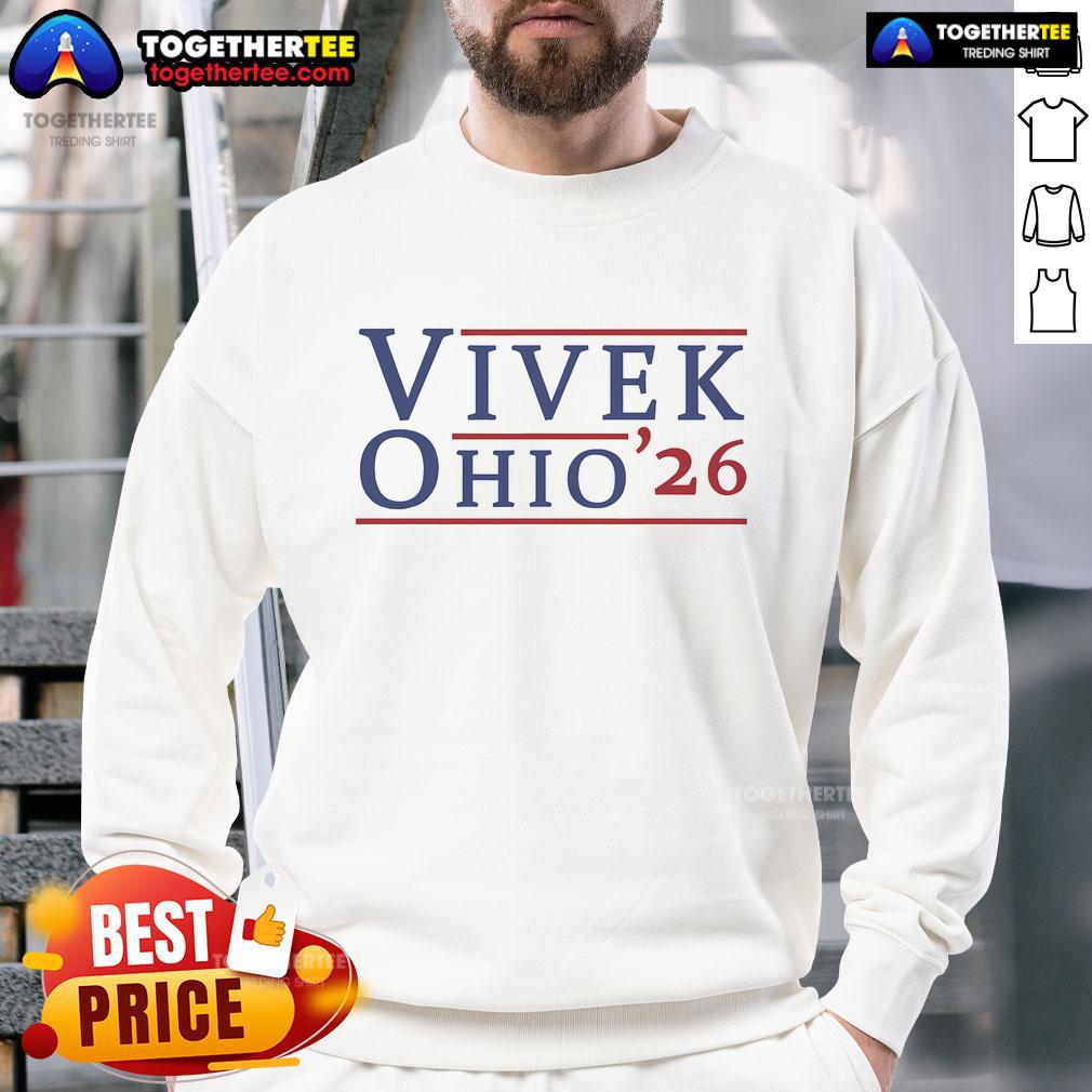 Vivek Ramaswamy for Governor of Ohio 2026 sweatshirt featuring campaign logo and slogan, promoting Vivek 2026.