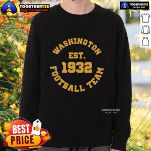 Alt Text: Official Washington Est. 1932 football team sweatshirt featuring logo, vintage style, perfect for fans and collectors.