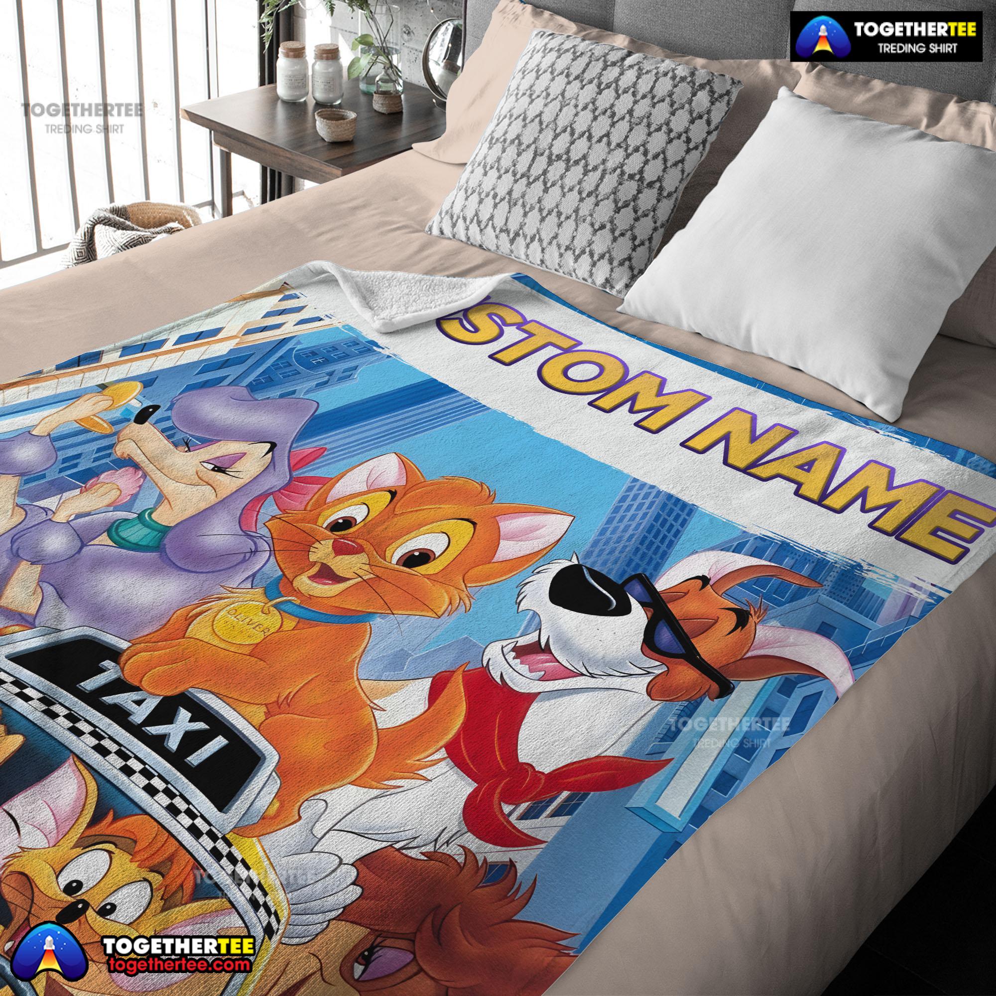 Oliver & Company With Friends Drive Taxi Blanket Fleece Customized Blanket