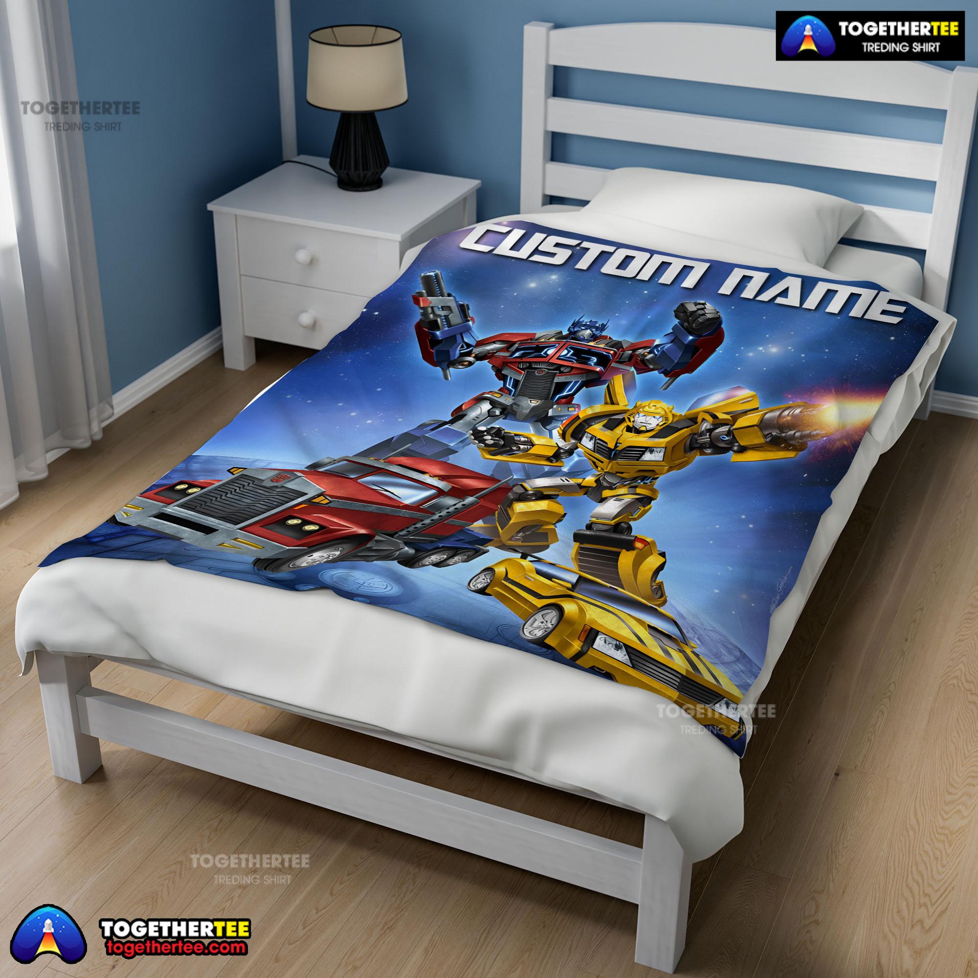 Optimus Prime And Bumblebee Transformers Movie Blanket Customize Blanket