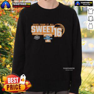 Original Tennessee Volunteers Sweet 16 2025 Women's March Madness sweatshirt showcasing team pride and style.