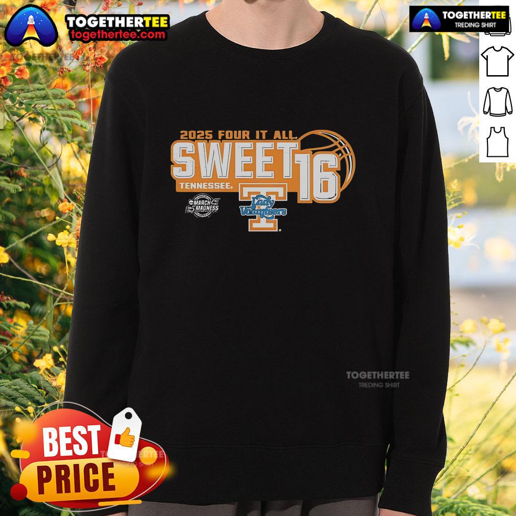 Original Tennessee Volunteers Sweet 16 2025 Women's March Madness sweatshirt showcasing team pride and style.