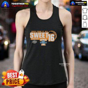 Original Tennessee Volunteers Sweet 16 2025 Women's March Madness Four It All Tank Top featuring team colors and logo.