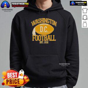 Alt Text: Original Washington DC Football Est 1932 logo on a fan hoodie, perfect for game day and showing team spirit.