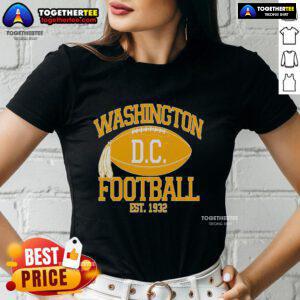 Original Washington DC Football Est. 1932 logo on a ladies tee, perfect for football fans and game day attire.
