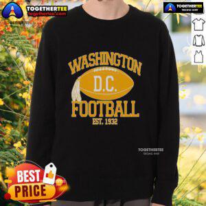 Original Washington DC Football Est 1932 logo on a fan sweatshirt, perfect for sports enthusiasts and collectors.