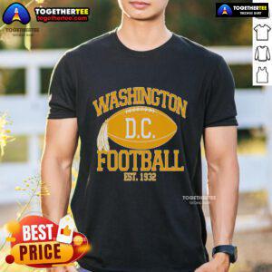 Alt Text: Original Washington DC Football Est 1932 logo on a fan t-shirt, perfect for loyal supporters of the team.