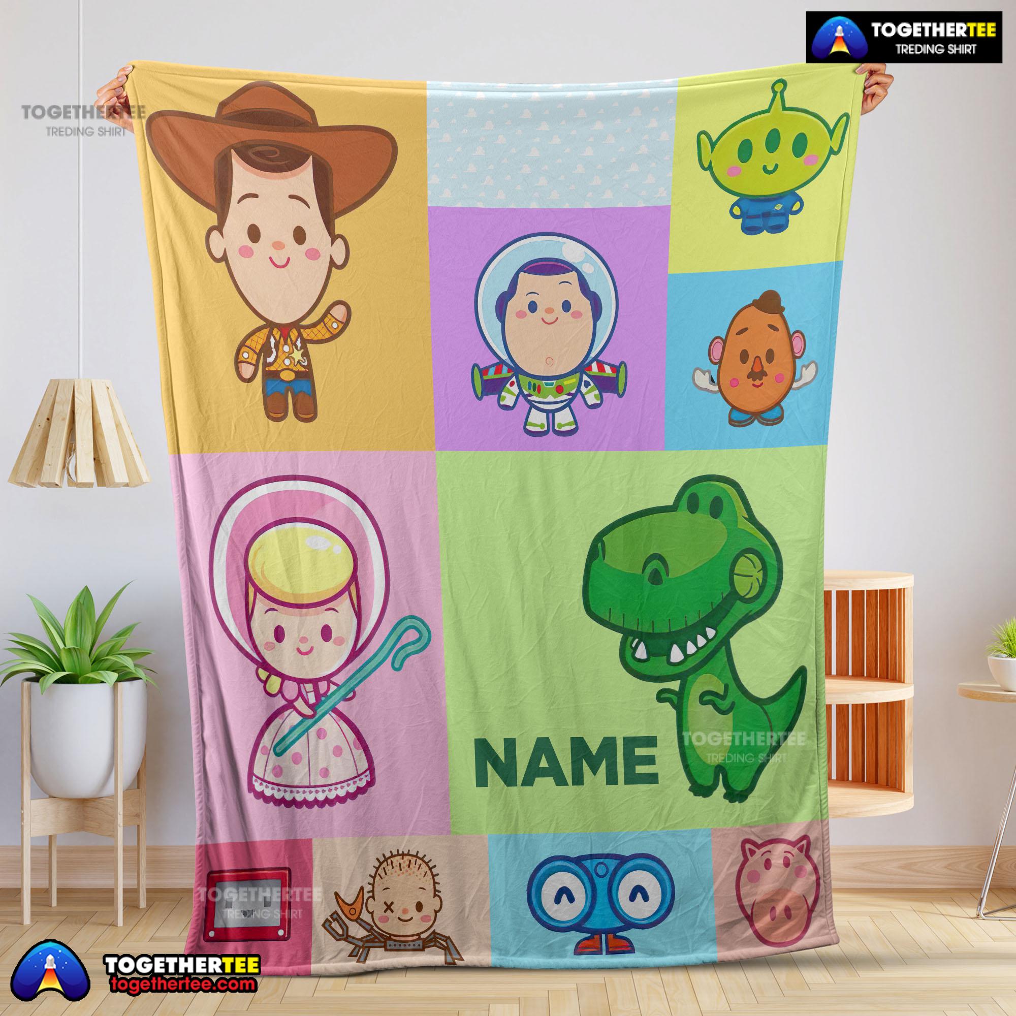 Pixar Toy Story Chibi Character Blanket Fleece Customized Blanket
