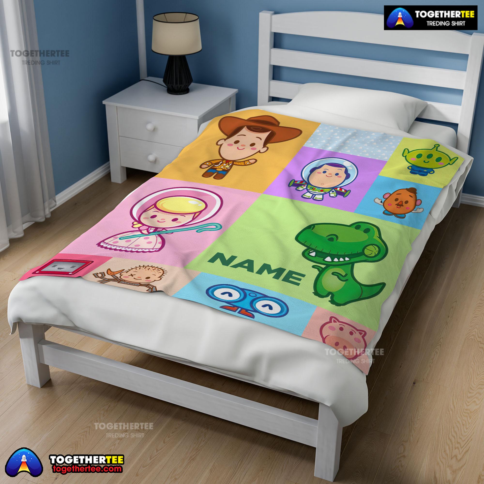 Pixar Toy Story Chibi Character Blanket Fleece Customized Blanket