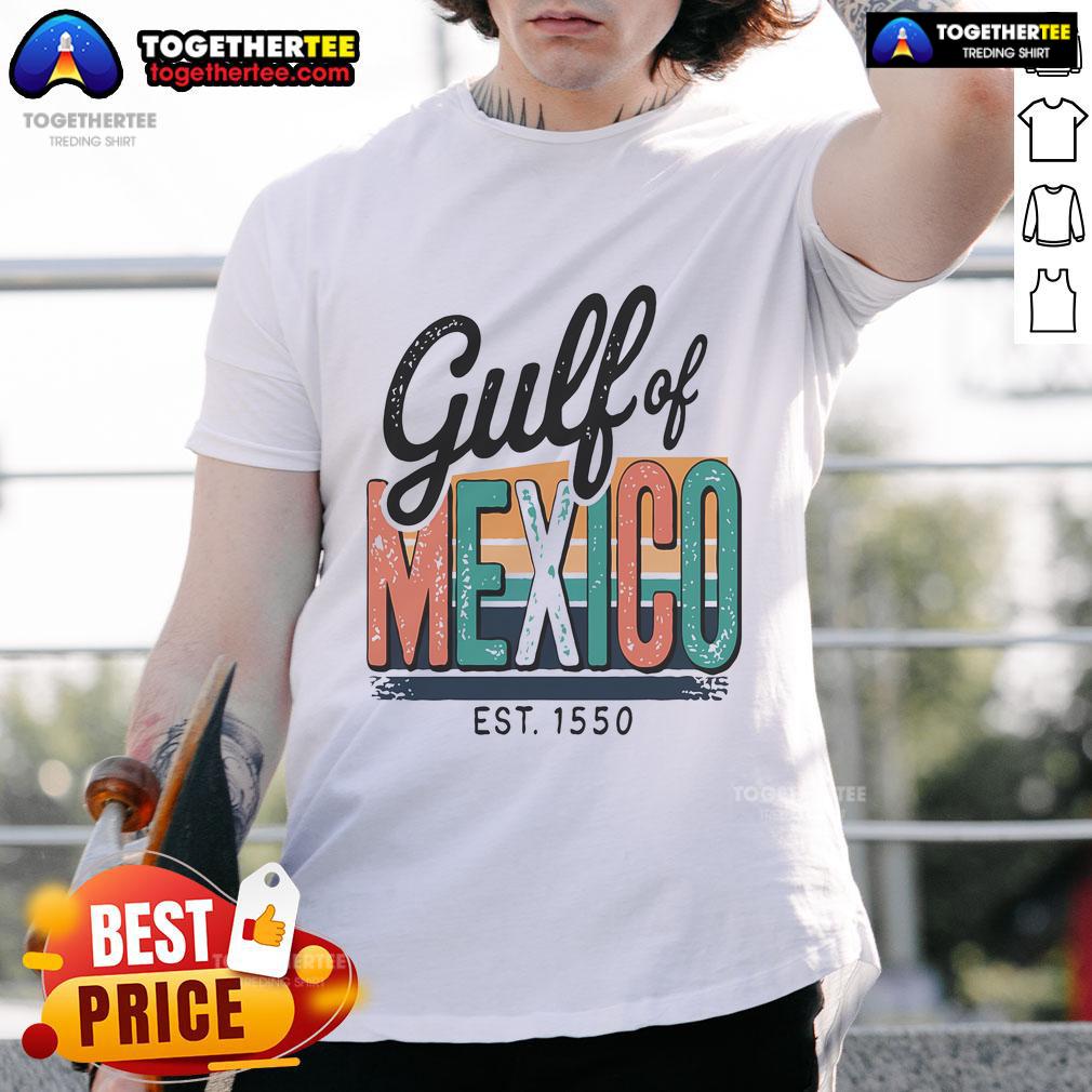 Pretty Gulf of Mexico Forever Est 1550 retro t-shirt design featuring vibrant colors and vintage typography.