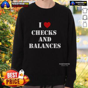 Pretty I Love Checks and Balances Heart Sweatshirt in cozy style, perfect for casual outfits and showcasing your love for balance.