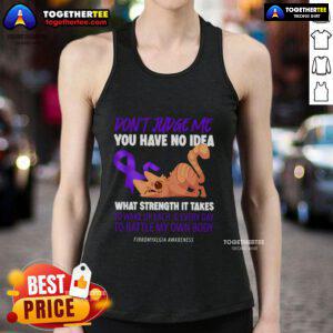Top Cat 'Don't Judge Me' Fibromyalgia Awareness Tank Top featuring a playful design promoting understanding of chronic pain.