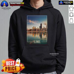 Top Chicago Reflections hoodie featuring the Heart of Illinois design, perfect for stylish citywear.