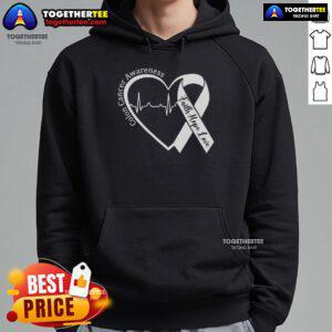 Top colorectal cancer awareness ribbon hoodie featuring colonoscopy design, promoting early detection and health education.