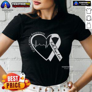 Top Colorectal Cancer Awareness Ribbon Tee for Ladies featuring a stylish colonoscopy design, promoting health and awareness.